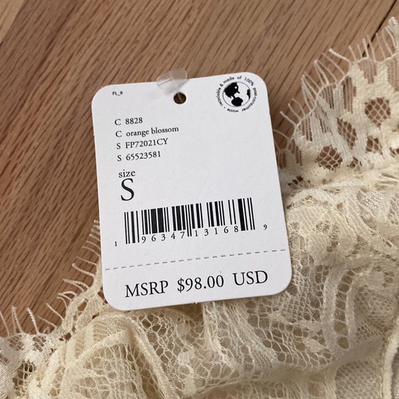 NWT Free People Love Story Intimate Ivory Lace Set lingerie Pajama - Small - Picture 6 of 9